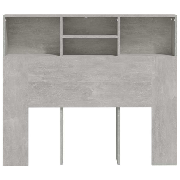 Bett Kopfteil mit Ablagen Betongrau 120 cm