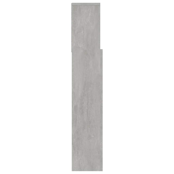Bett Kopfteil mit Ablagen Betongrau 120 cm