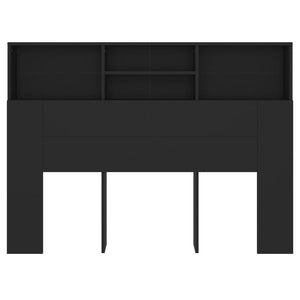 Schwarzes Kopfteil mit Ablagen 140 cm