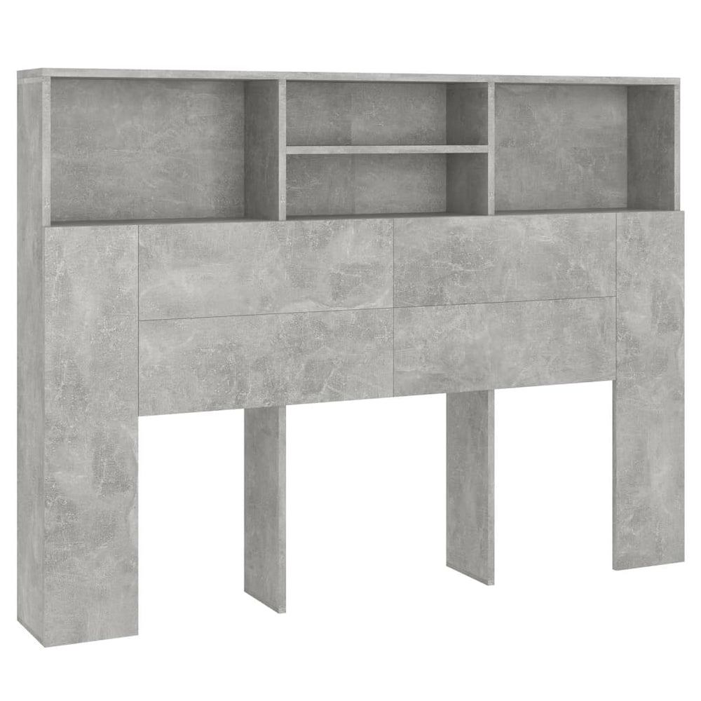 vidaXL Headboard with Storage Concrete Grey 140x19x103.5 cm