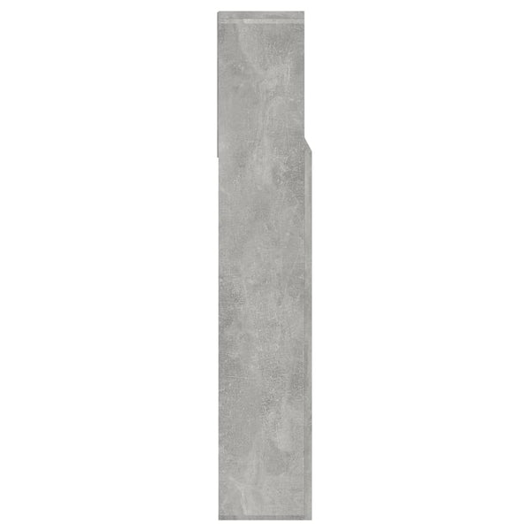 Betongraues Kopfteil mit Ablagen, 140 cm