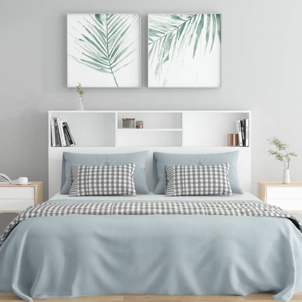 Bett Kopfteil Weiß mit Ablagen 160 cm