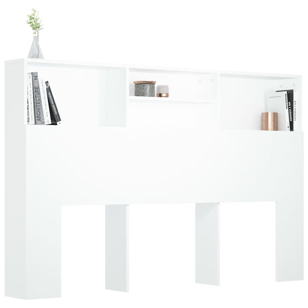 Bett Kopfteil Weiß mit Ablagen 160 cm