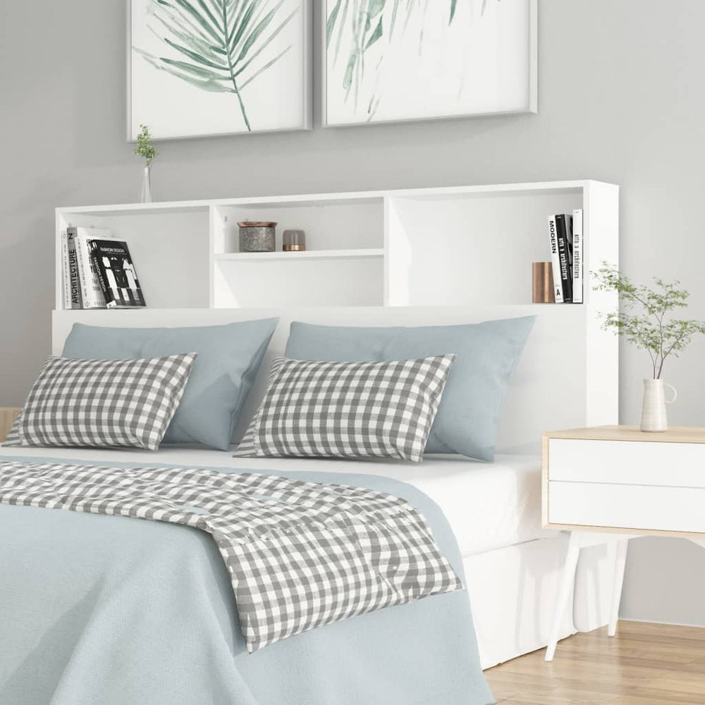 Bett Kopfteil Weiß mit Ablagen 160 cm