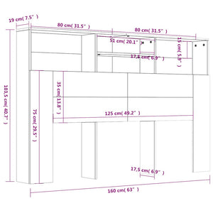 Schwarzes Bettkopfteil mit Ablagen 160 cm