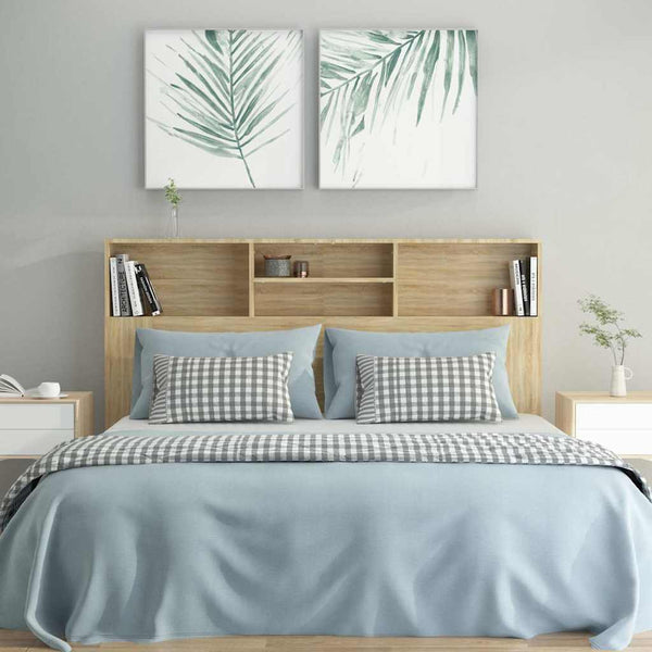 vidaXL Tête de lit avec étagères Chêne Sonoma 160x19x103,5 cm