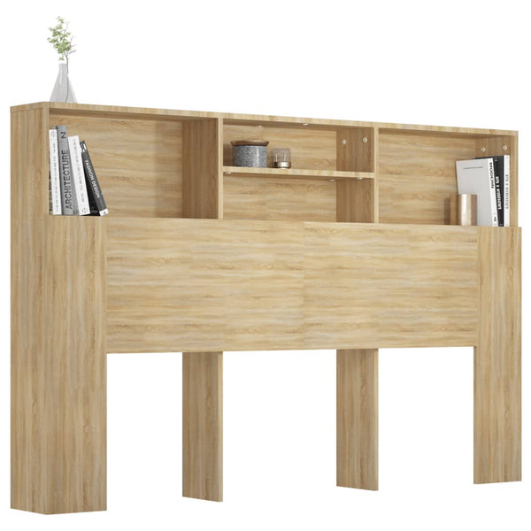vidaXL Tête de lit avec étagères Chêne Sonoma 160x19x103,5 cm
