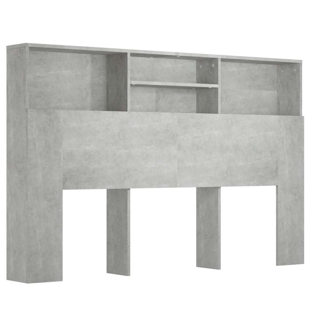 Bett Kopfteil mit Ablagen Betongrau 160 cm