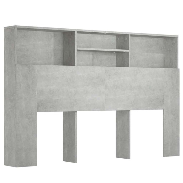 vidaXL Tête de lit avec étagères Gris béton 160x19x103,5 cm