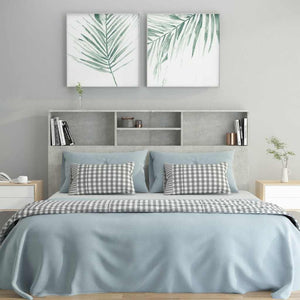 vidaXL Tête de lit avec étagères Gris béton 160x19x103,5 cm