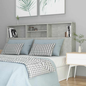 vidaXL Tête de lit avec étagères Gris béton 160x19x103,5 cm