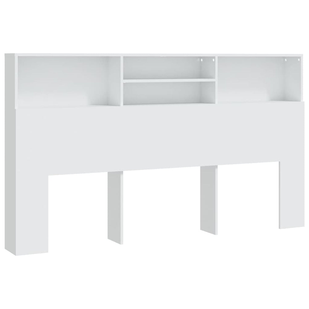 Bett Kopfteil Weiß mit Ablagen 180 cm