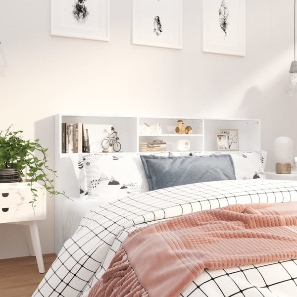 Bett Kopfteil Weiß mit Ablagen 180 cm