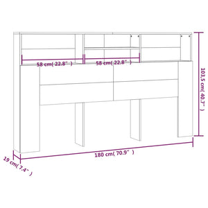 Bett Kopfteil Weiß mit Ablagen 180 cm