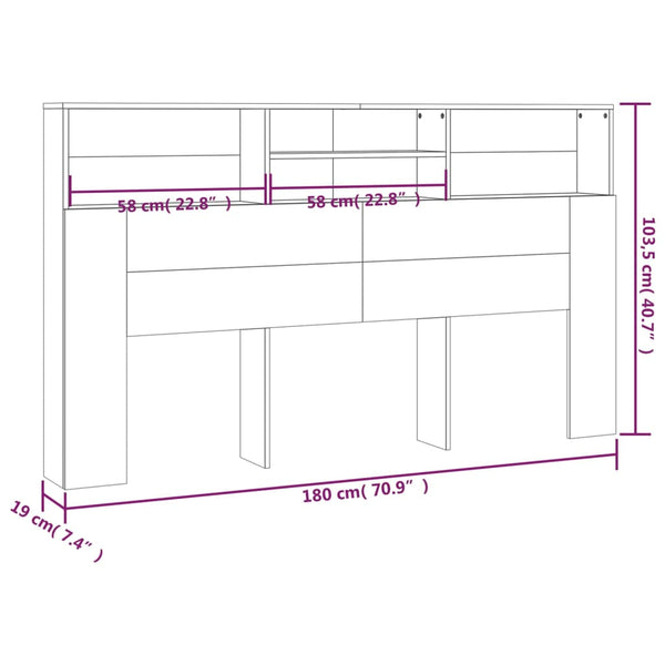 Bett Kopfteil Weiß mit Ablagen 180 cm