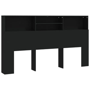 Bett Kopfteil Schwarz mit Ablagen 180 cm