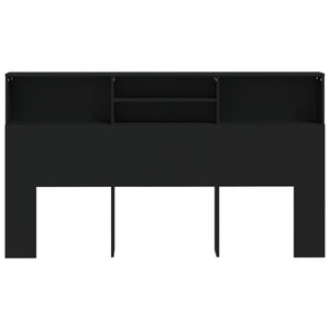 Bett Kopfteil Schwarz mit Ablagen 180 cm