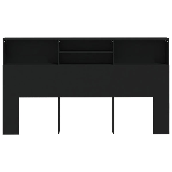 Bett Kopfteil Schwarz mit Ablagen 180 cm
