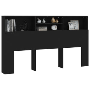 Bett Kopfteil Schwarz mit Ablagen 180 cm