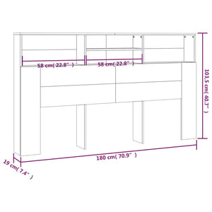 Bett Kopfteil Schwarz mit Ablagen 180 cm