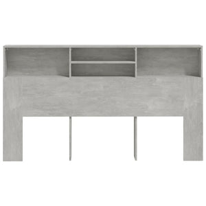 Bett Kopfteil 180 cm Betongrau mit Ablagen