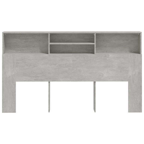 Bett Kopfteil 180 cm Betongrau mit Ablagen