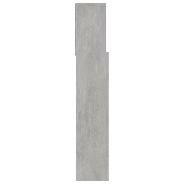 Bett Kopfteil 180 cm Betongrau mit Ablagen