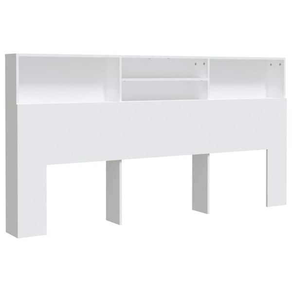 Weißes Kopfteil mit Ablagen, 200 cm