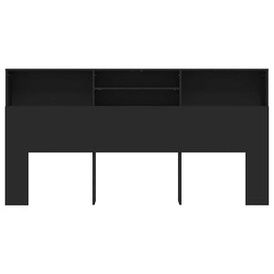 Schwarzes Kopfteil mit Ablagen 200 cm