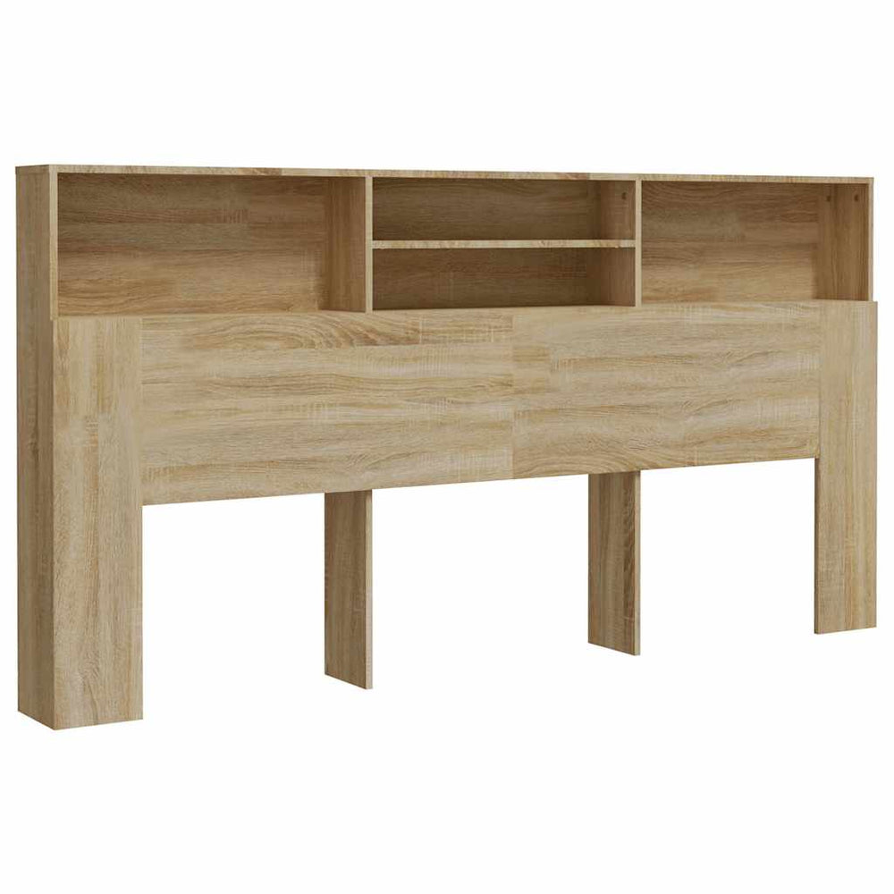 vidaXL Headboard with Storage Sonoma Oak 200x19x103.5 cm