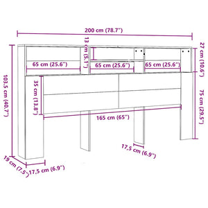 Kopfteil mit Ablage Sonoma-Eiche 200 cm
