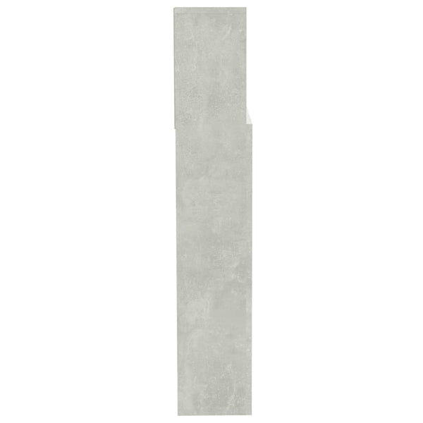 Betongraues Kopfteil mit Ablagen, 200 cm