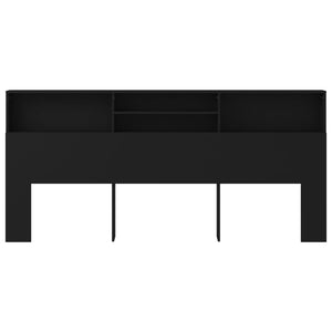 Schwarzes Kopfteil mit Ablagen 220 cm
