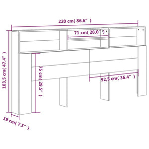 Kopfteil Sonoma-Eiche mit Ablagen 220 cm