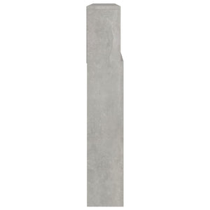 Betongraues Kopfteil mit Ablagen, 220 cm