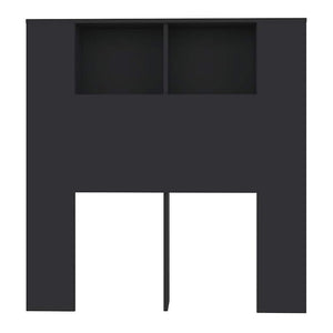 Schwarzes Kopfteil mit Ablagen, 100 cm
