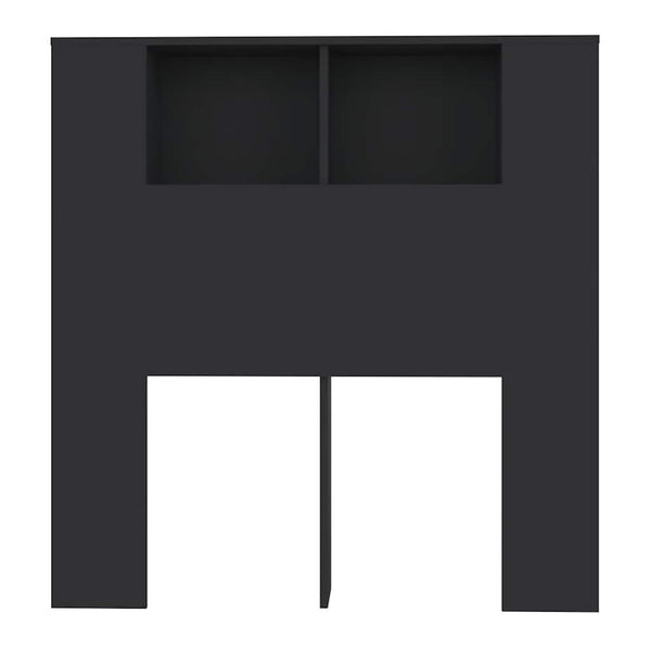 Schwarzes Kopfteil mit Ablagen, 100 cm