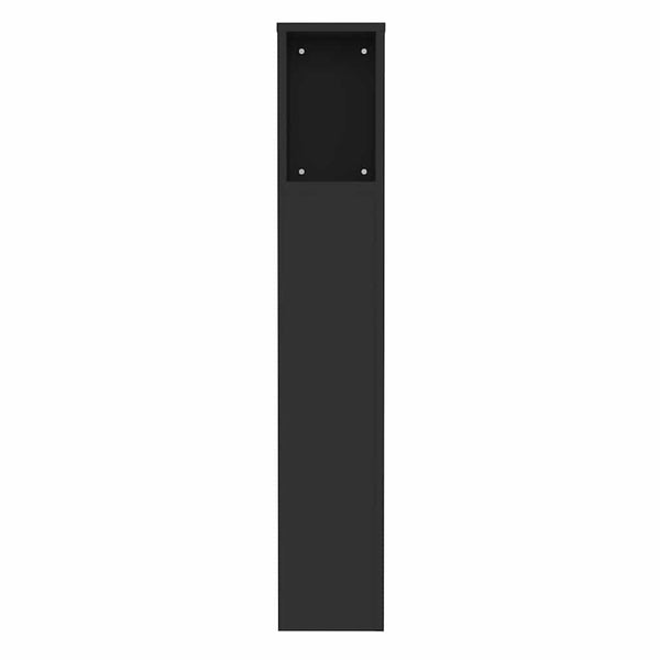 Schwarzes Kopfteil mit Ablagen, 100 cm