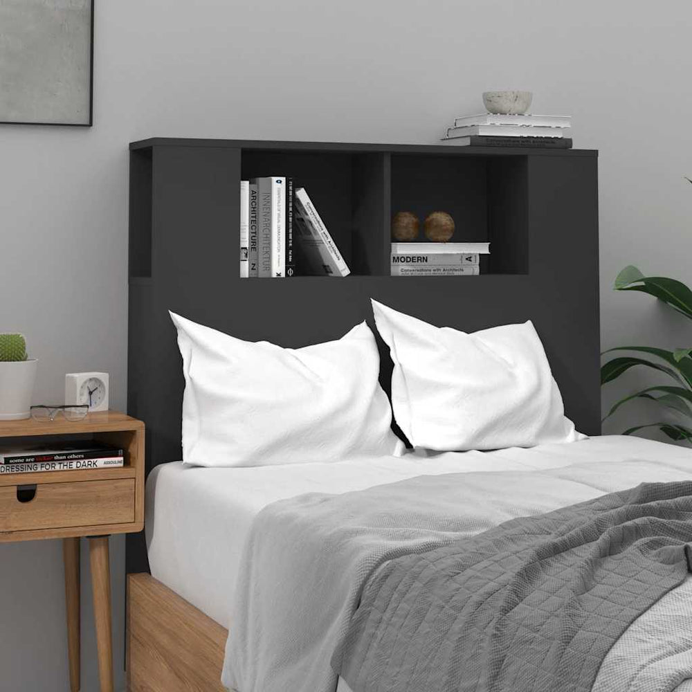 vidaXL Headboard with Storage Black 100x18.5x102.5 cm