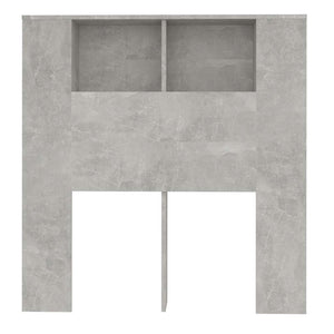 Betongraues Kopfteil mit Ablagen, 100 cm