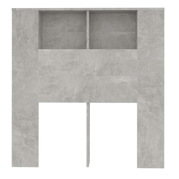 Betongraues Kopfteil mit Ablagen, 100 cm
