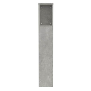 Betongraues Kopfteil mit Ablagen, 100 cm