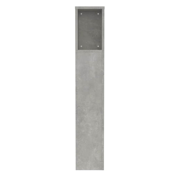 Betongraues Kopfteil mit Ablagen, 100 cm