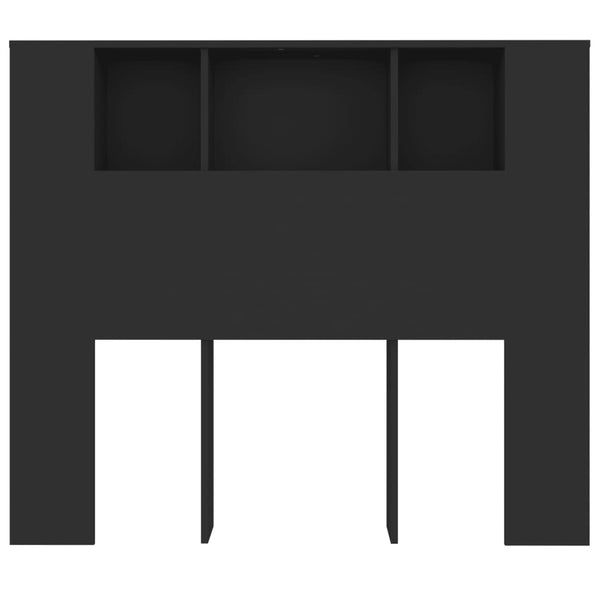 Schwarzes Kopfteil mit Ablagen 120 cm