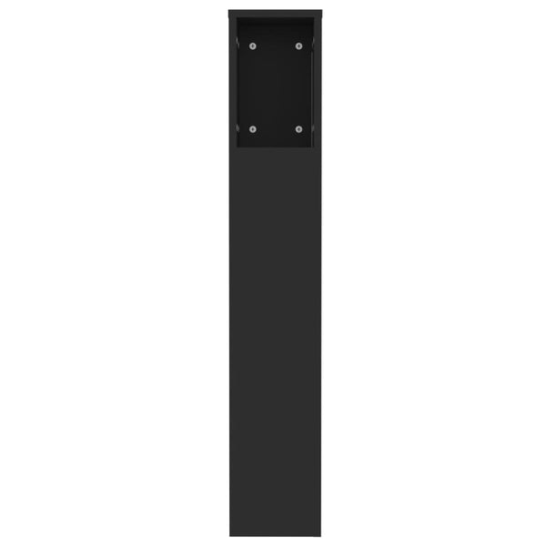 Schwarzes Kopfteil mit Ablagen 120 cm