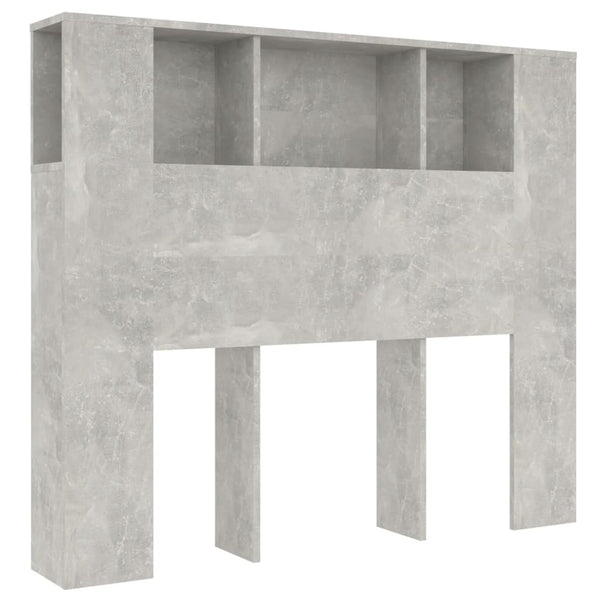 Kopfteil mit Ablagen, Betongrau, 120 cm