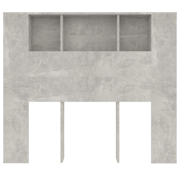 Kopfteil mit Ablagen, Betongrau, 120 cm