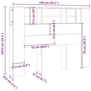 Kopfteil Weiß mit Ablagen 140 cm