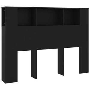 Schwarzes Kopfteil mit Ablagen 140 cm