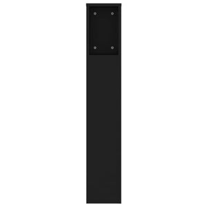 Schwarzes Kopfteil mit Ablagen 140 cm
